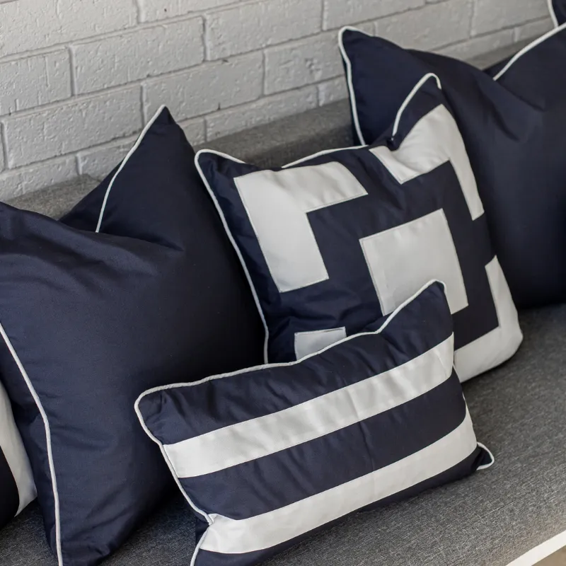 Mirage Haven Remi Dark Blue and White 30x50cm Cushion Cover