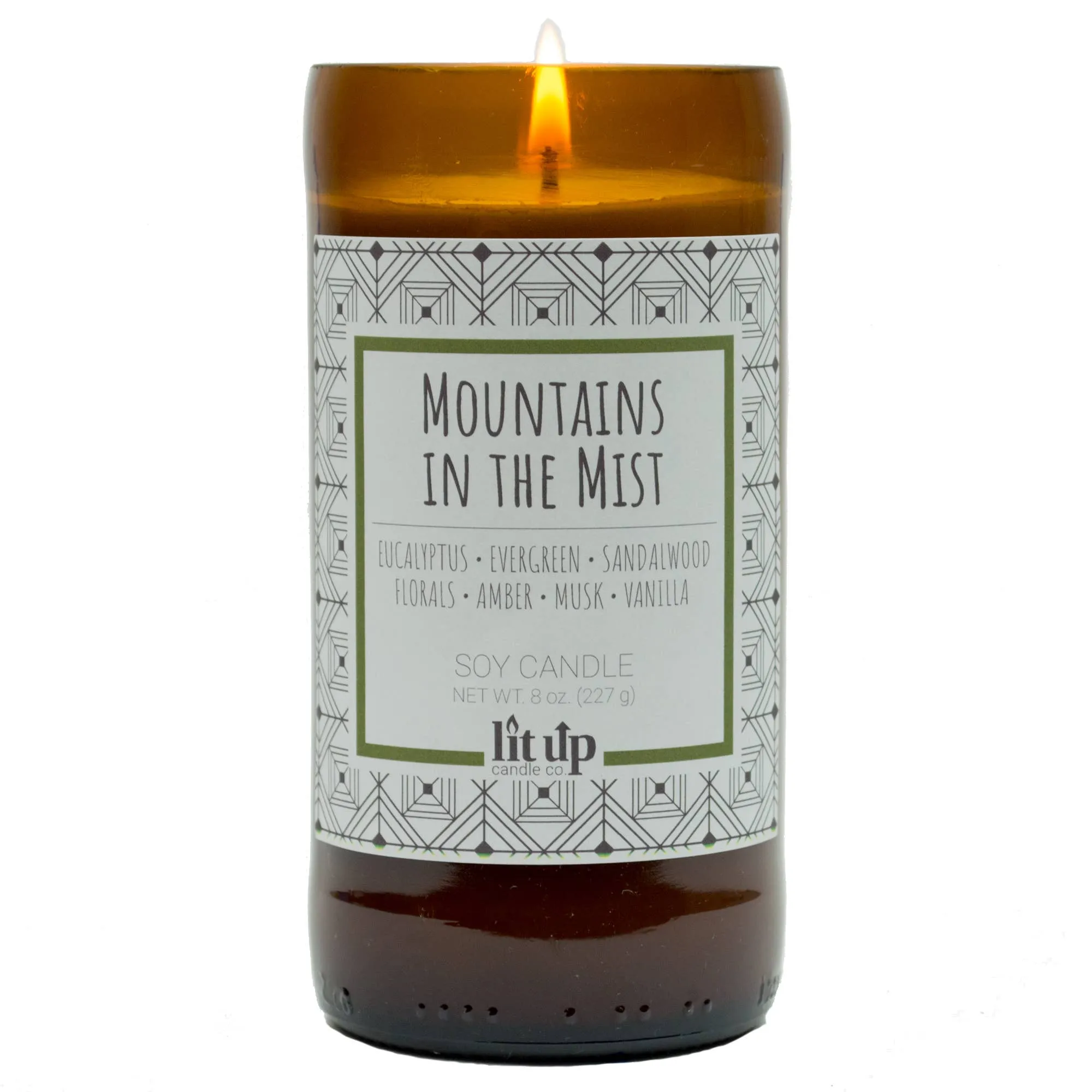 Mountains in the Mist 8 oz. soy candles in beer bottles