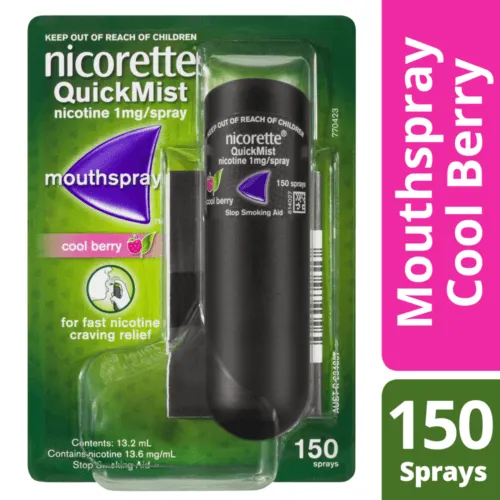 Nicorette Nicotine QuickMist Cool Berry Spray 150 Sprays