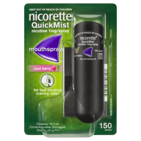 Nicorette Nicotine QuickMist Cool Berry Spray 150 Sprays