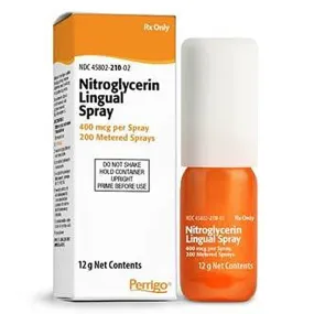 Nitrolingual Pump Spray Nitroglycerin Lingual Spray 4.9 gram, 60 Metered Sprays (Rx)