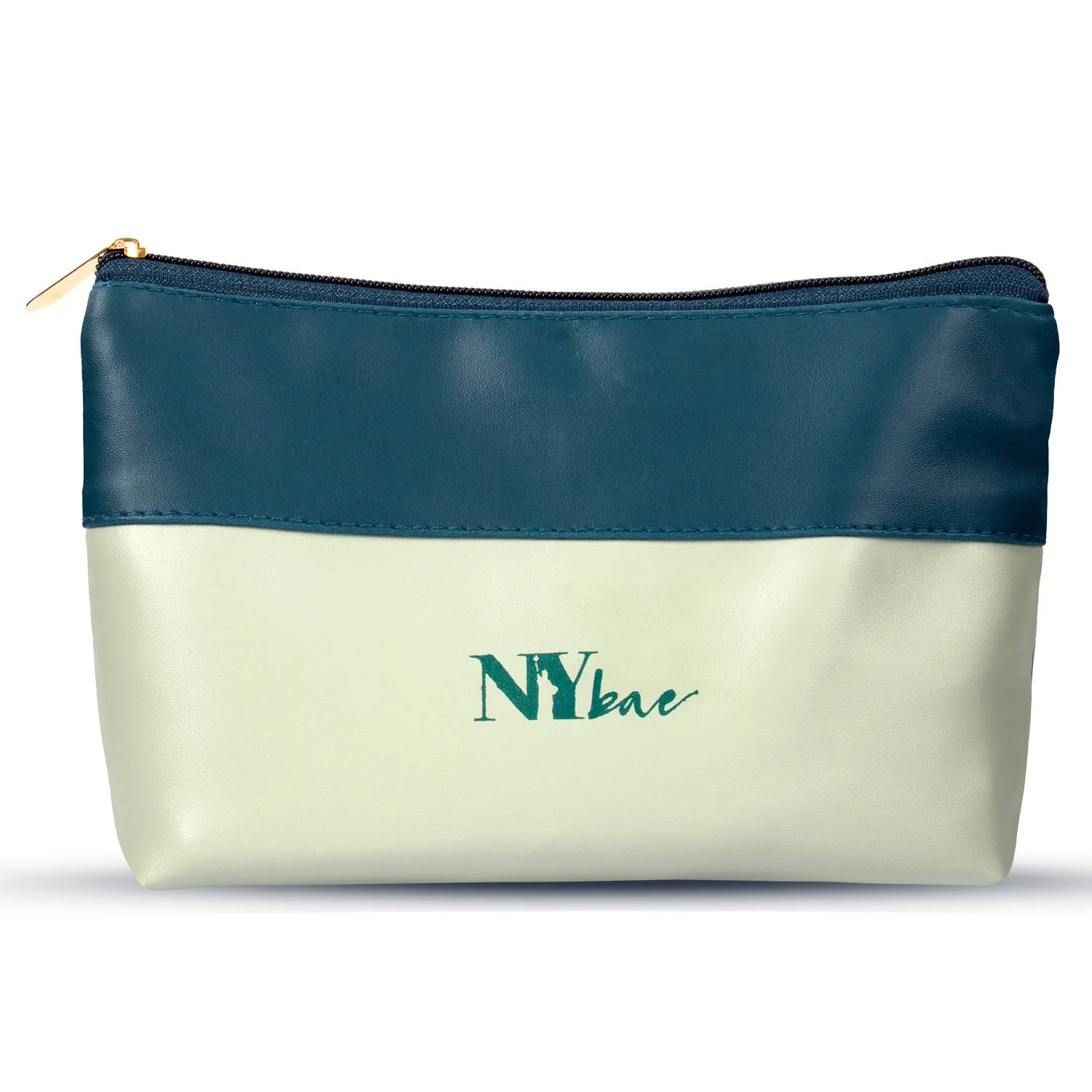 NY Bae Twin Hues Makeup Pouch | Makeup Bag | Dual Tone | Green & Blue | Multi Purpose | Travel Friendly - Earthy 03