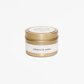 Oakmoss & Amber - 4 oz Gold Travel Candle