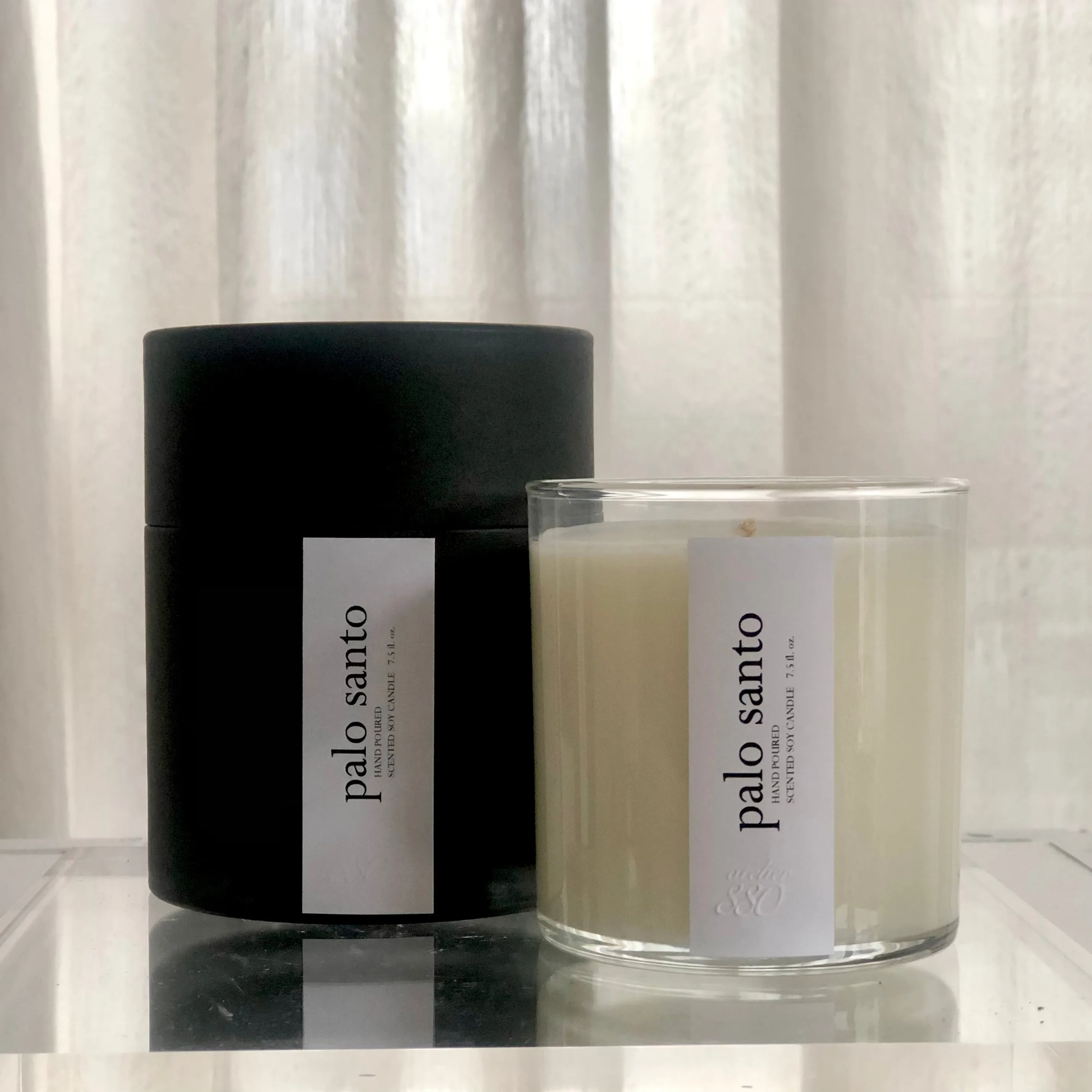 palo santo scented luxury soy candle
