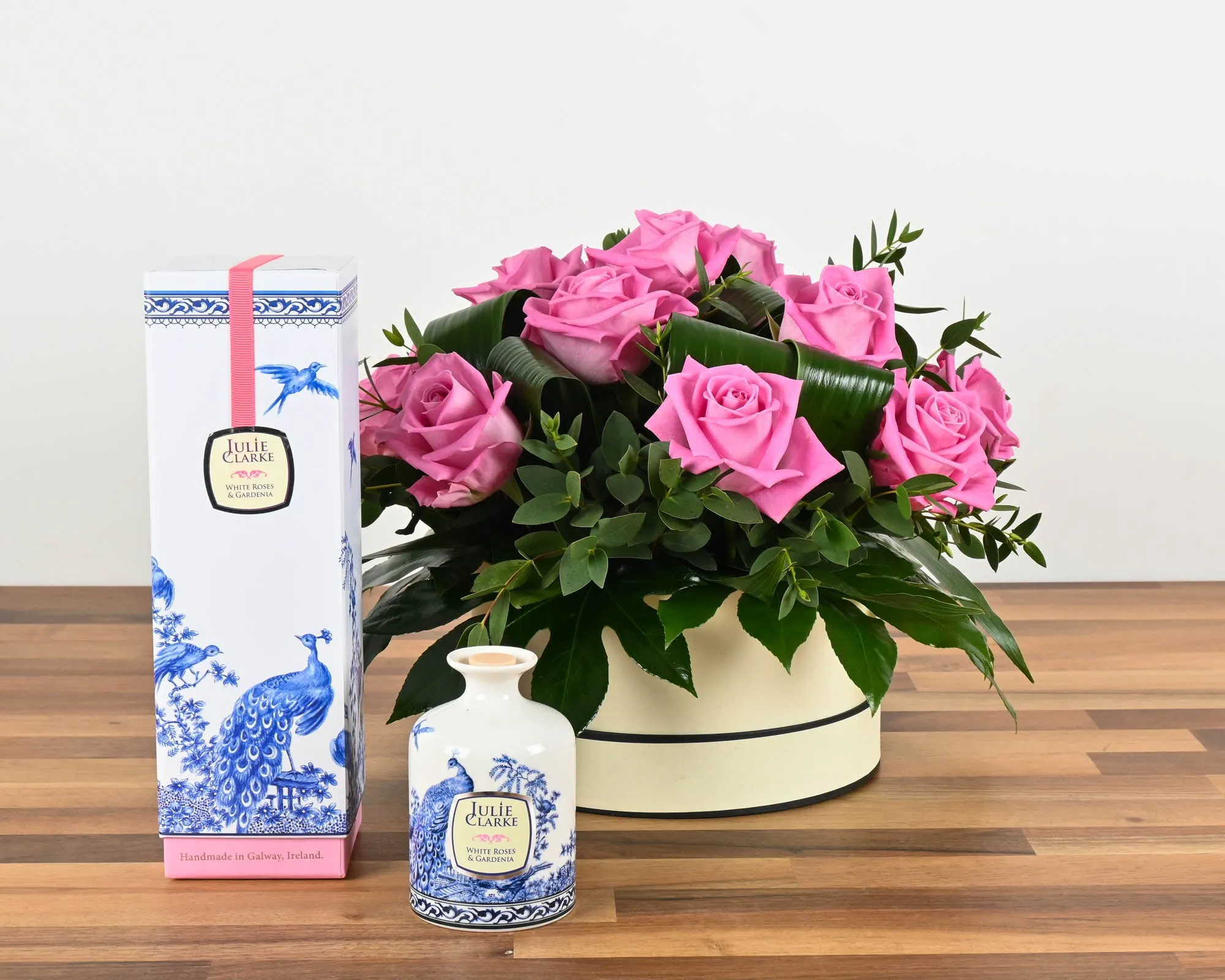 Pink Rose Hatbox with an Elegant Julie Clarke Diffuser