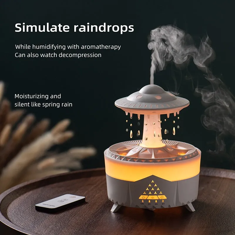 Remote Control Raindrop Cloud Humidifier 7 Colors LED Lamp UFO Aroma Diffusers | X01