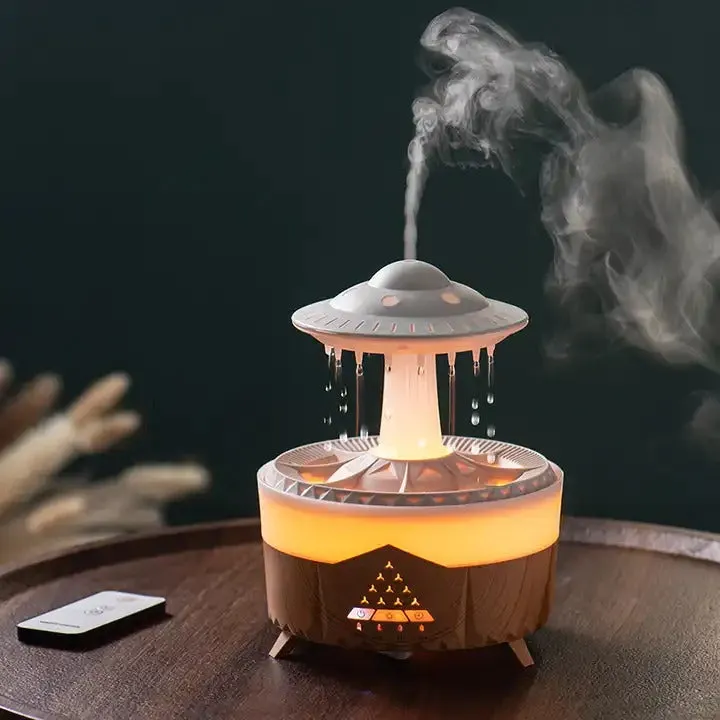 Remote Control Raindrop Cloud Humidifier 7 Colors LED Lamp UFO Aroma Diffusers | X01