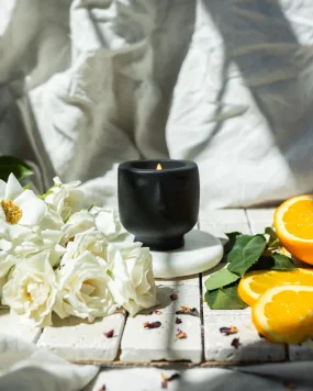 Roses On My Mind Coconut Soy Candle -  Modern Face Vessel Noir