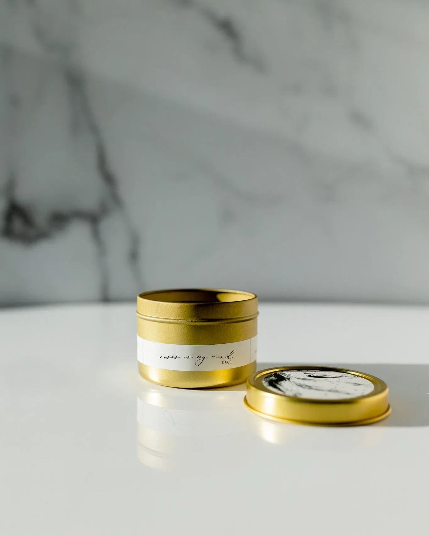 Roses On My Mind Coconut Soy Wax - Gold Travel Tin