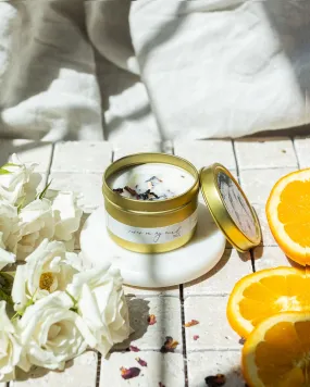 Roses On My Mind Coconut Soy Wax - Gold Travel Tin