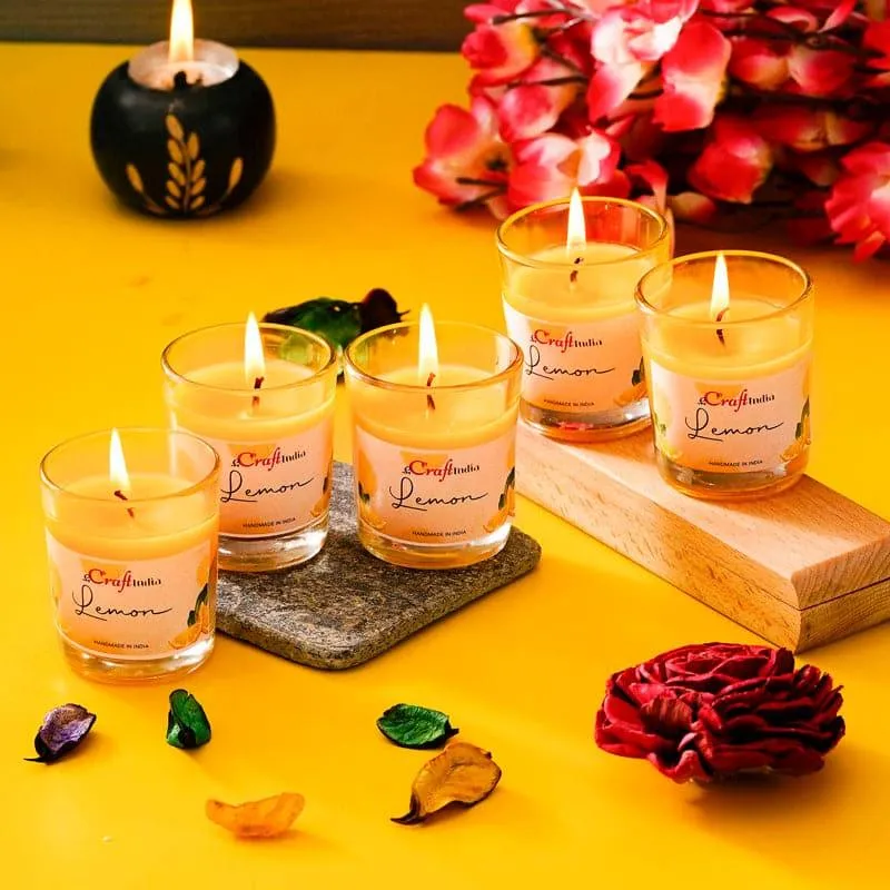Seema Lemon Scented Candle - Set Of Five