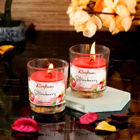 Seema Strawberry Scented Candle - Set Of Two