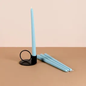 Set of 4 Powder Blue Tapered Candles - Oceanic Mist Scented