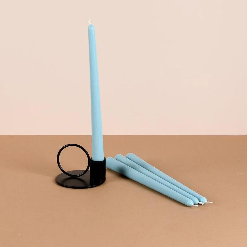 Set of 4 Powder Blue Tapered Candles - Oceanic Mist Scented