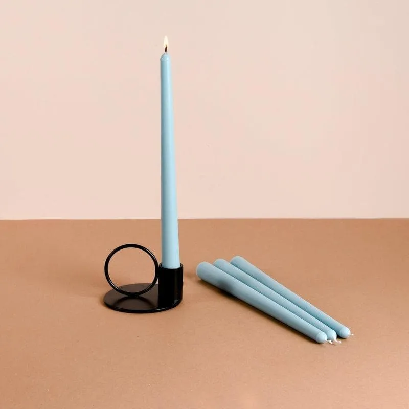 Set of 4 Powder Blue Tapered Candles - Oceanic Mist Scented
