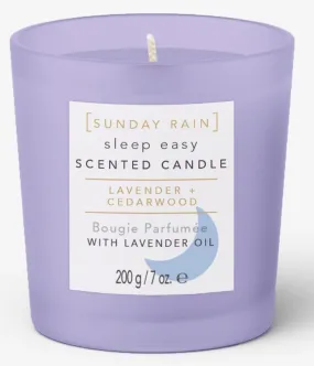Sunday Rain Sleep Easy Lavender and Cedarwood Soy Candle, with Aromatherapy Oils, Up to 40 Hours Burn Time, Refreshing & Calming Fragrance, 265g
