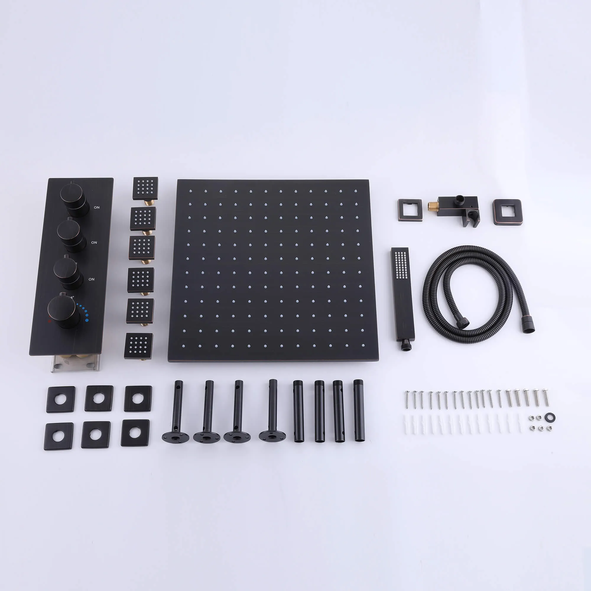 Three Functions Luxury Wall Mounted Bathroom Thermostatic Shower System JK0272