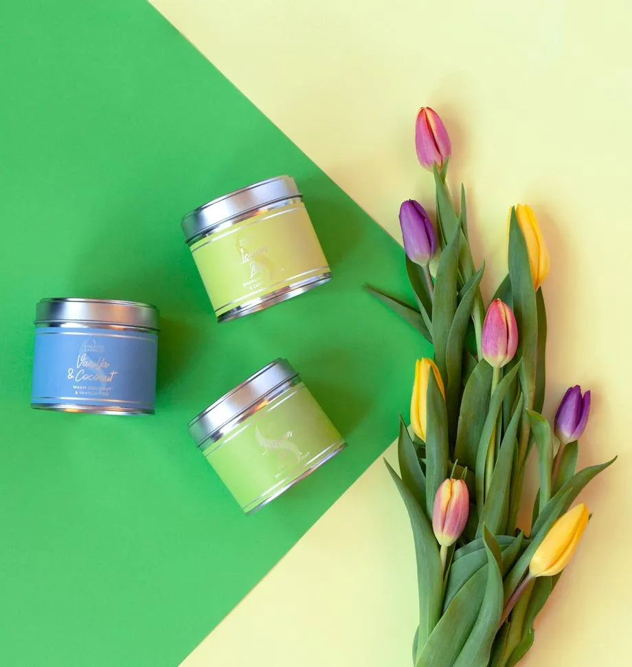 Vanilla and Coconut Large Tin Candle