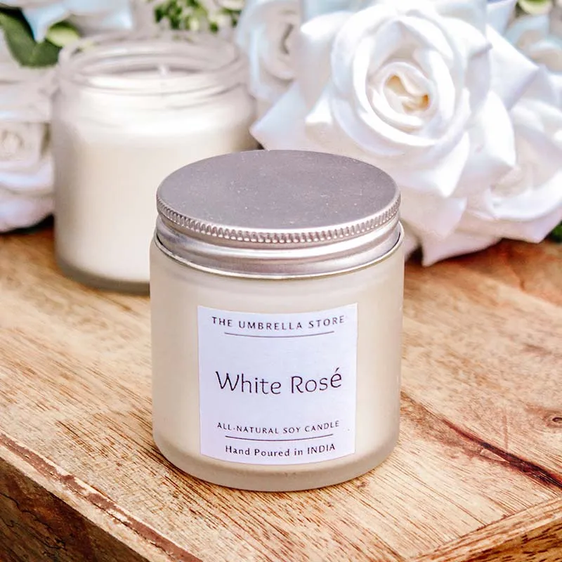 White Rose Scented Candle | Single | 5.8 x 7.1 cm / 2.3 x 2.8 inches