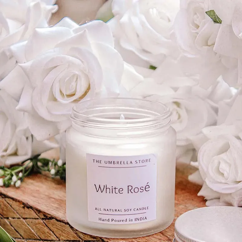White Rose Scented Candle | Single | 5.8 x 7.1 cm / 2.3 x 2.8 inches