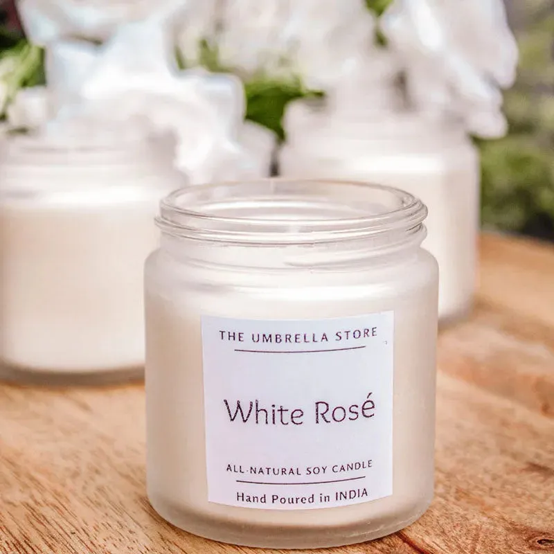 White Rose Scented Candle | Single | 5.8 x 7.1 cm / 2.3 x 2.8 inches