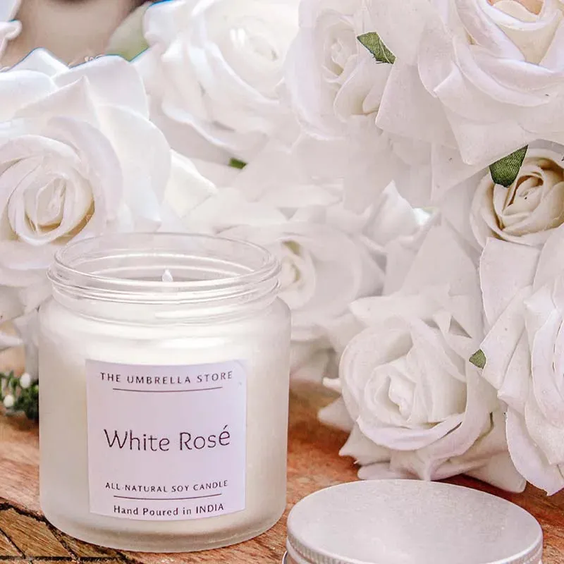 White Rose Scented Candle | Single | 5.8 x 7.1 cm / 2.3 x 2.8 inches