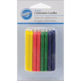 WILTON - Rainbow Rounds Candles  - 24 Candles
